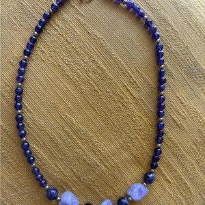 Purple Beaded Necklace with Accent Beads